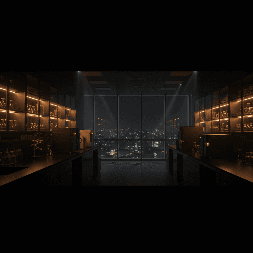Modern research laboratory with peptide analysis equipment